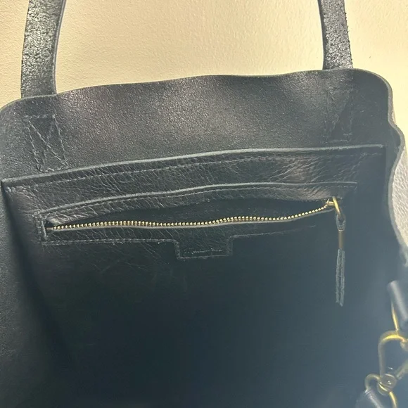 Black Leather Tote Bag - Picture 2 of 4